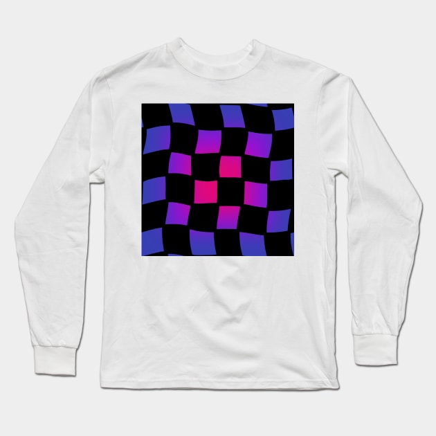 Checker Board - Bi Pride Long Sleeve T-Shirt by JuneNostalgia